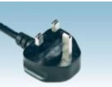 British 3-flat prong plug 